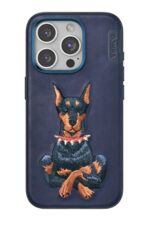 Mey İthalat®  iPhone 15 Pro Max Perma Desenli Kapak - Lacivert - Görsel 2