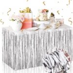 Mey İthalat® Gümüş Metalize Masa Eteği 275x75 cm – Kendinden Yapışkanlı