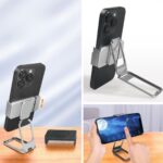 BUFFER®  360 derece Dönen Tüm Telefon Tipleri İle Uyumlu Metal Telefon Standı Braket - Görsel 4
