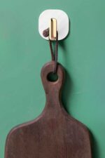 BUFFER® 2li Yapışkanlı Retro Askılık Dolap Kapak Kulpu Beyaz - Görsel 6