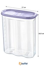 BUFFER® 2 Kapaklı Ölçekli Erzak Kuru Gıda Saklama Kutusu Kabı 2,4 Litre-SA940 - Görsel 8