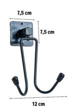 BUFFER® Kendiliğinden Yapışkanlı Siyah Paslanmaz Metal Bornoz ve Havlu Askılığı - Görsel 7