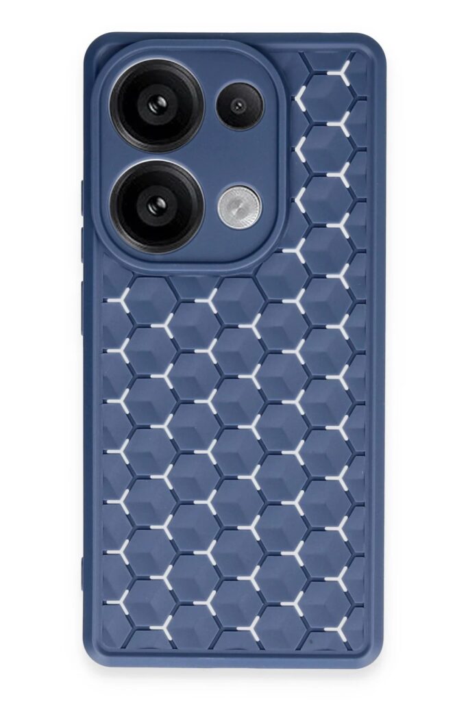 Mey İthalat®   Redmi Note 13 Pro 4G Kılıf Petek Silikon Kapak - Lacivert