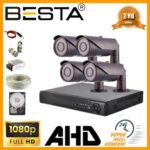 2 MP 1080P 4 Kameralı Harddisk Dahil AHD Güvenlik Seti