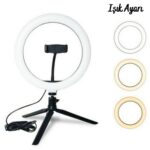 BUFFER® 8inç 20cm Youtube Instagram Tiktok Selfie  Stüdyo Video Fotoğraf Ring Light  Tripod Led Halk - Görsel 6
