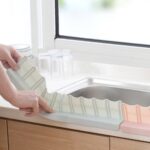 BUFFER® Vantuzlu Kauçuk Sıvı Su Sızdırmaz  Mutfak Banyo Duş Bariyeri Lavabo Kenar Tutucu Set - Görsel 4