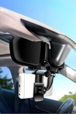 BUFFER® Araç İçi Dikiz Aynaya Takılan Telefon Tutucu Otomobil İçi Telefon Tutma Aparatı - Görsel 7