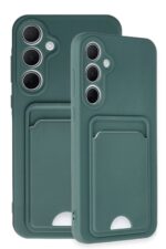 Mey İthalat®  Samsung Galaxy A35 5G Kılıf Kelvin Kartvizitli Silikon - Koyu Yeşil - Görsel 3