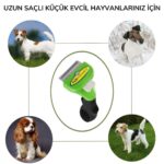 Buffer Kedi ve Köpekler İçin Uzun Tüylü Köpek Tarağı Tüy Toplayıcı tarak Small - Görsel 5