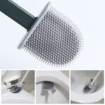 BUFFER® Duvara Monte Edilebilir Kapaklı Askılı Klozet Yumuşak Silikon Başlıklı Tuvalet Fırçası Seti - Görsel 8
