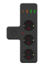 BUFFER® Termal Akım Korumalı 3 Adet Soket,3 Adet USB ve 1 Adet Type-C Girişli 20w Priz Model 3397 - Görsel 3