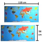BUFFER® Renkli Atlas Dünya Haritası Manyetik Yapıştırıcı Gerektirmeyen Duvar Stickerı 118 CM * 56 CM - Görsel 7