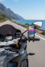 Evrensel Motosiklet Telefon Tutucu – Kaymaz, Kilitlenebilir Güvenli Tutuşlu, 360° Ayarlanabilir Gidon Bağlantılı Akıllı Telefon Aparatı - Görsel 7