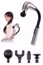 BUFFER® 4 Farklı Başlıklı Uzun Saplı Derin Doku Masaj Tabancası, Boyun, Omuz ve Sırt için Ergonomik Saplı Çoklu Masaj Modlu Taşınabilir Masaj Aleti - Görsel 6
