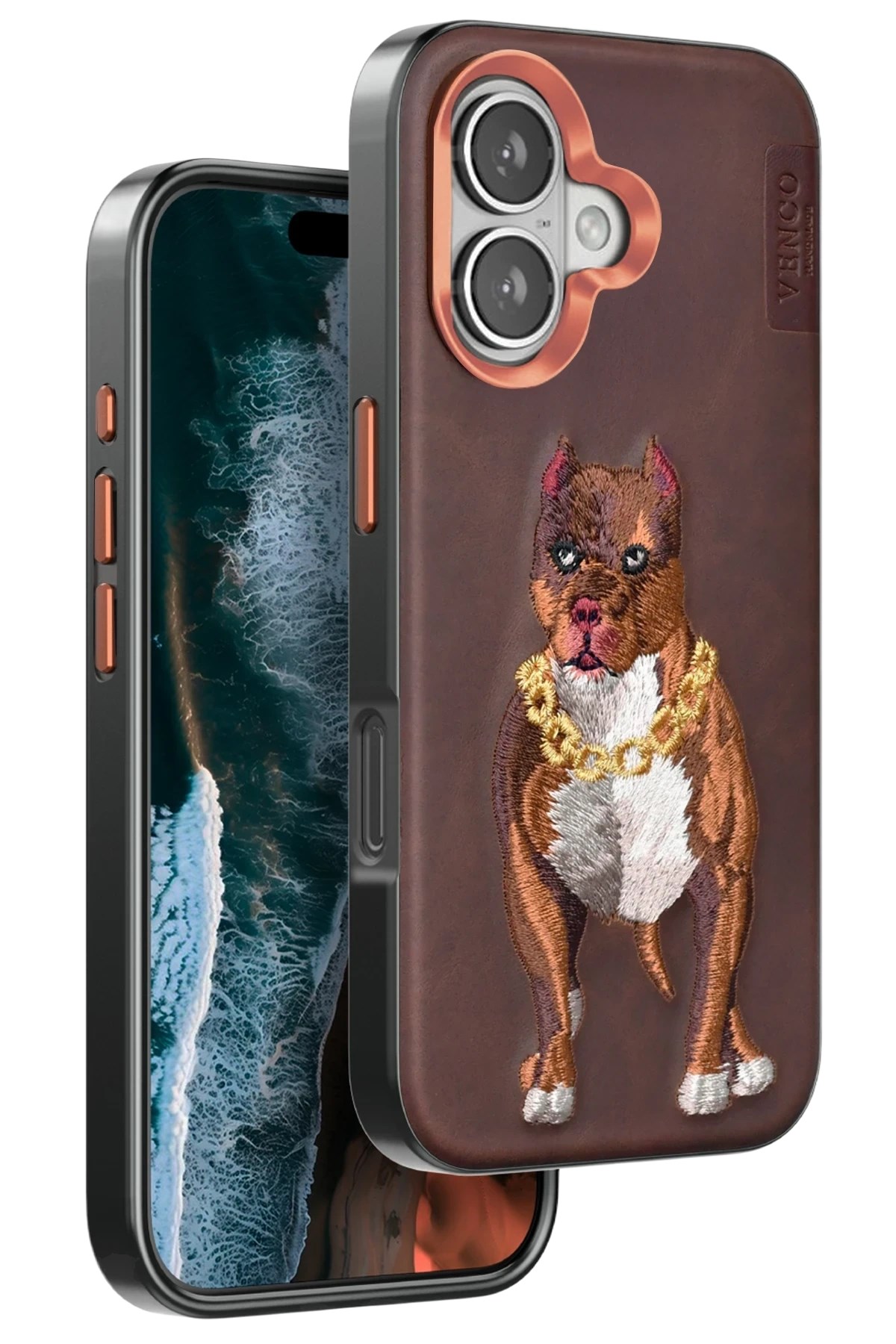 Mey İthalat® iPhone 16 Perma Desenli Kapak - Kahverengi Mey İthalat® iPhone 16 Perma Desenli Kapak - Kahverengi
