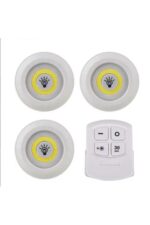 3 Lü Kumandalı Yapışkanlı Kablosuz Pilli Led Spot Lamba Işıldak - Görsel 4