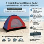 Piknik ve Outdoor Kamp Çadırı 220x250x150 cm