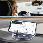 BUFFER® Numaratörlü Güçlü Yapışkanlı 360 Derece Dönebilen Su Geçirmez Araç İçi Telefon Tutucu Plastik Aparat - Görsel 4