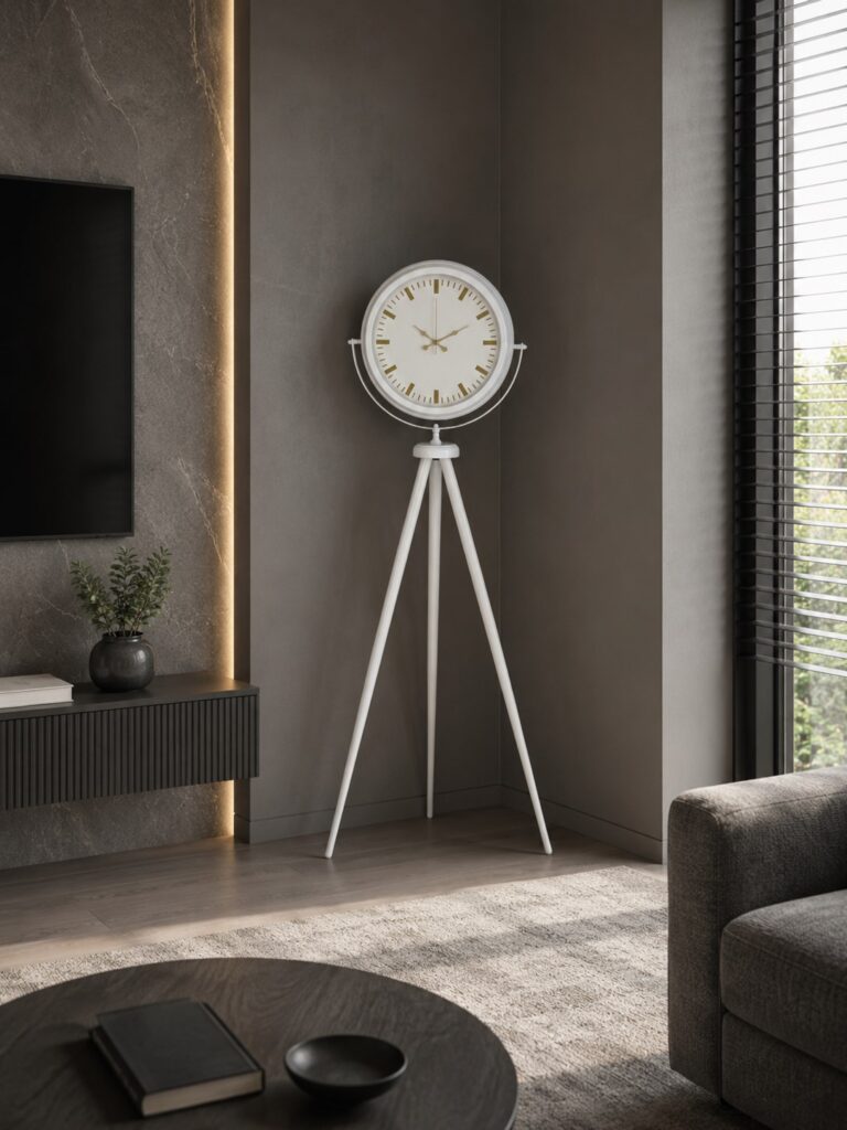 Aura Beyaz Tripod Ayaklı Saat