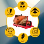 BUFFER® Taşınabilir Göz Yormayan 3D Cep Telefonu Mobil Tablet HD Ekran Video Büyütücü Büyüteci - Görsel 5