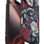 Mey İthalat®  iPhone 16 Pro Max Flower Series Magsafe Kapak - Siyah