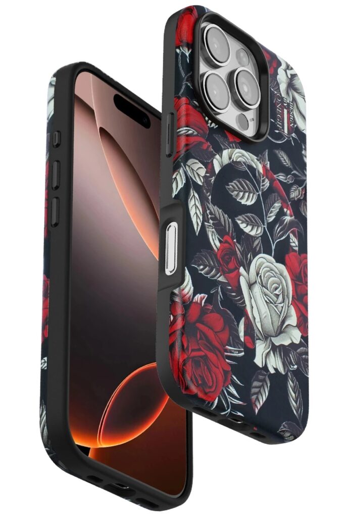 Mey İthalat®  iPhone 16 Pro Max Flower Series Magsafe Kapak - Siyah