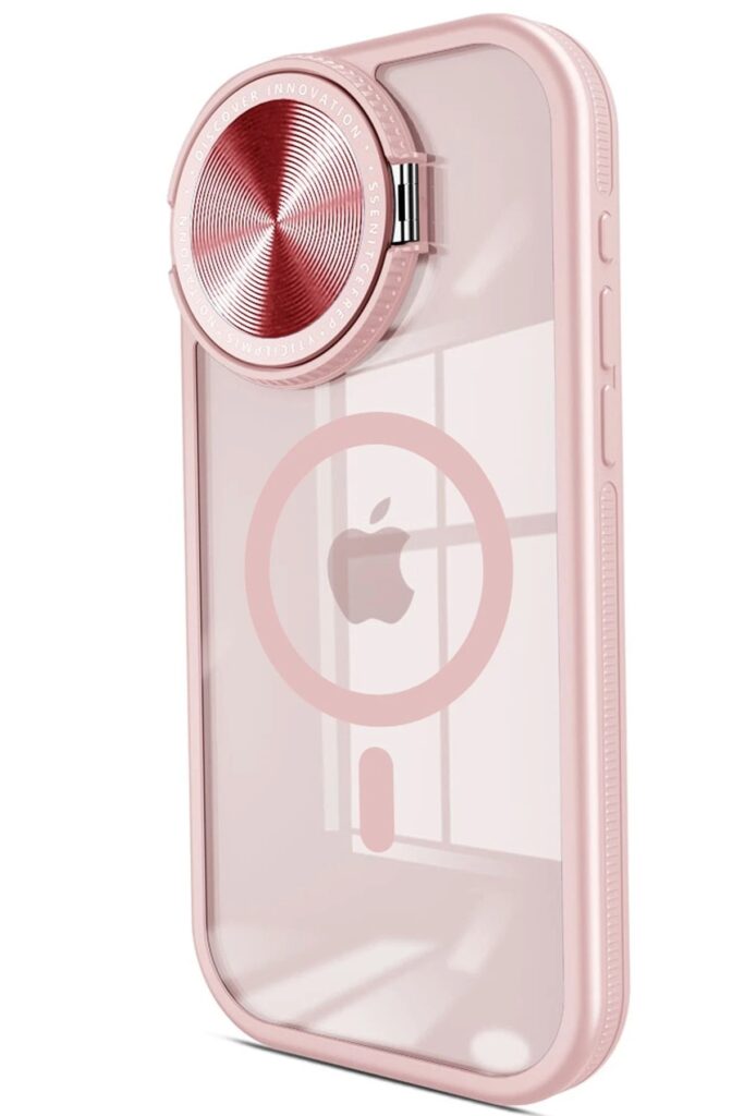 Mey İthalat®  iPhone 15 Pro Kılıf Teleskop Lens Magsafe Silikon Kapak - Pembe