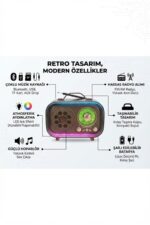Retro Bluetooth Radyo Hoparlör USB TF Kart AUX FM Taşınabilir Nostaljik Tasarım - Görsel 4