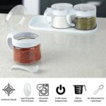 BUFFER® Beyaz 3lü Standlı Kapaklı Kaşıklı Cam Hava Sızdırmaz Baharatlık Takımı KC-386 - Görsel 3