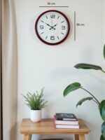 36 Cm Kırmızı Modern Dekoratif Duvar Saati - Görsel 5