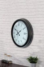 40 cm Siyah Metal Retro Duvar Saati - Görsel 3