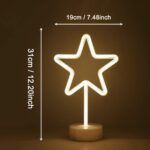 BUFFER® Yıldız Tasarımlı Neon Led Masa Ve Gece Lambası Dekoratif Işık - Görsel 8