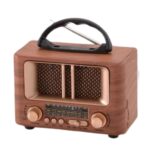 BUFFER® Küçük Mini Boy Retro Ahşap Tasarım Bluetooth Hoparlörlü Radyo – FM/AM Destekli, Şarjlı ve Taşınabilir Radyo NS-8108 - Görsel 3
