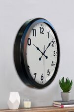 Siyah Klasik 52 Cm Modern Duvar Saati - Görsel 3