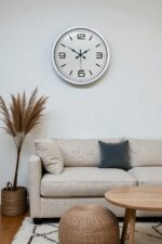 40 cm Beyaz Metal Modern Duvar Saati