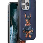 Mey İthalat®  iPhone 15 Pro Max Perma Desenli Kapak - Lacivert