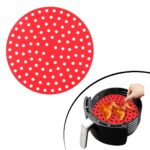 BUFFER® Siyah Isıya Dayanıklı Yıkanılabilir Silikon Fırın Ve Airfryer Yuvarlak Model Pişirme Matı 20 Cm