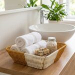 BUFFER® Kare Çift Renkli Plastik Rattan Ekmek ve Meyve Sepeti - Çok Amaçlı Banyo ve Mutfak Düzenleyici - Yıkanabilir Tezgâh Üstü Organizer - Görsel 2