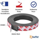 Yapışkanlı Şerit Mıknatıs Magnet Kes Kullan Güçlü Sağlam Rulo Çıkarılması Kolay Siyah 2cm x 1 mt - Görsel 3