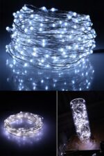 BUFFER® Pilli 5 metre Dekoratif Peri Led Beyaz Aydınlatma Süsleme Lambası - Görsel 8