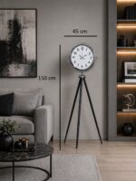 Krom Dekoratif Tasarım Tripod Ayaklı Saat - Görsel 4