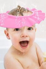 BUFFER® Ayarlanabilir Bebek Banyo Şapkası Pembe Küvet Şapkası Başlığı - Görsel 8