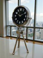 Silver Classic Tasarım Üç Ayaklı Metal Masa Saati - Görsel 3