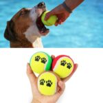 BUFFER®  3lü Renkli Desenli Tenis Topu Kedi Köpek Oyuncağı - Görsel 6