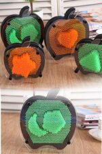 BUFFER® Elma Şeklinde Pin Art Dekoratif 3D Çivi Sanatı Filografi Tahtası - Görsel 2