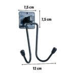 BUFFER® Kendiliğinden Yapışkanlı Siyah Paslanmaz Metal Bornoz ve Havlu Askılığı - Görsel 2