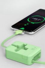 BUFFER® Cep Tipi Telefon Tutuculu Makaralı Uzayıp Kısalabilen 3'ü 1 Arada USB Şarj Kablosu - Görsel 7