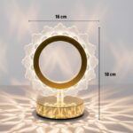 BUFFER® Güneş Şeklinde Kristal LED Masa Lambası – Dokunmatik, 3 Renk Işık Modlu, Şarjlı Mini Dekoratif Gece Lambası - Görsel 5