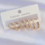 Mey İthalat® Pirinç Gold Renk İnce Oval Küpe Seti