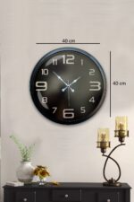 40 cm Siyah Metal Modern Duvar Saati - Görsel 5